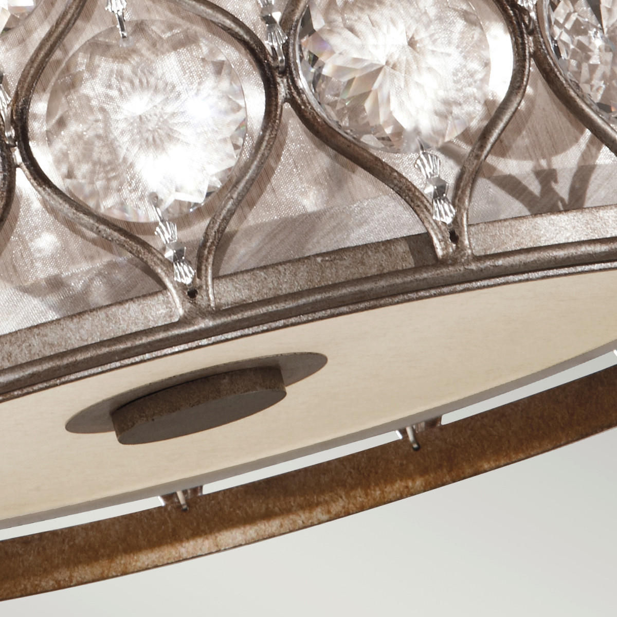 DECKENLEUCHTE  31.1/21 cm    - Silberfarben, Konventionell, Glas/Textil (31.1/21cm) - Elstead Lighting