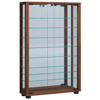 VITRINE in Nussbaumfarben  - Nussbaumfarben/Schwarz, Modern, Glas/Holzwerkstoff (59/91,3/18cm) - MID.YOU