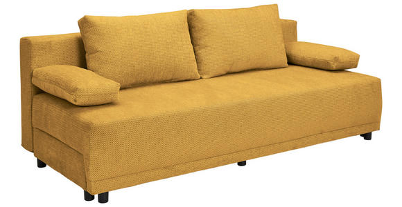 SCHLAFSOFA in Chenille Senfgelb - Senfgelb/Schwarz, KONVENTIONELL, Kunststoff/Textil (201/72/98cm) - Carryhome