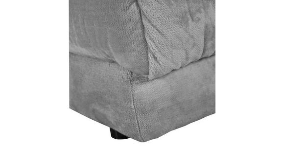 ECKSOFA in Plüsch Silberfarben  - Silberfarben/Schwarz, KONVENTIONELL, Kunststoff/Textil (265/170cm) - Carryhome