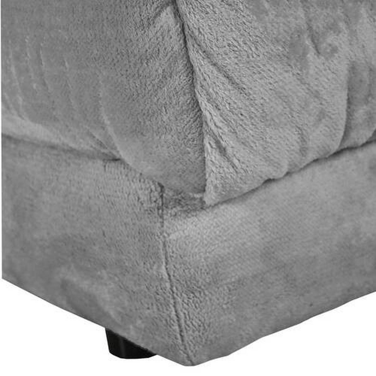 HÖRNSOFFA i plysch silver  - silver/svart, Klassisk, textil/plast (265/170cm) - MID.YOU