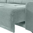 ECKSOFA  in Cord Mintgrün Rücken echt, Sitzvorzug  165/295 cm  - Schwarz/Mintgrün, KONVENTIONELL, Textil/Metall (165/295cm) - Carryhome