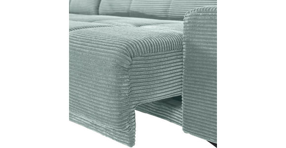 ECKSOFA  in Cord Mintgrün Rücken echt, Sitzvorzug  165/295 cm  - Schwarz/Mintgrün, KONVENTIONELL, Textil/Metall (165/295cm) - Carryhome