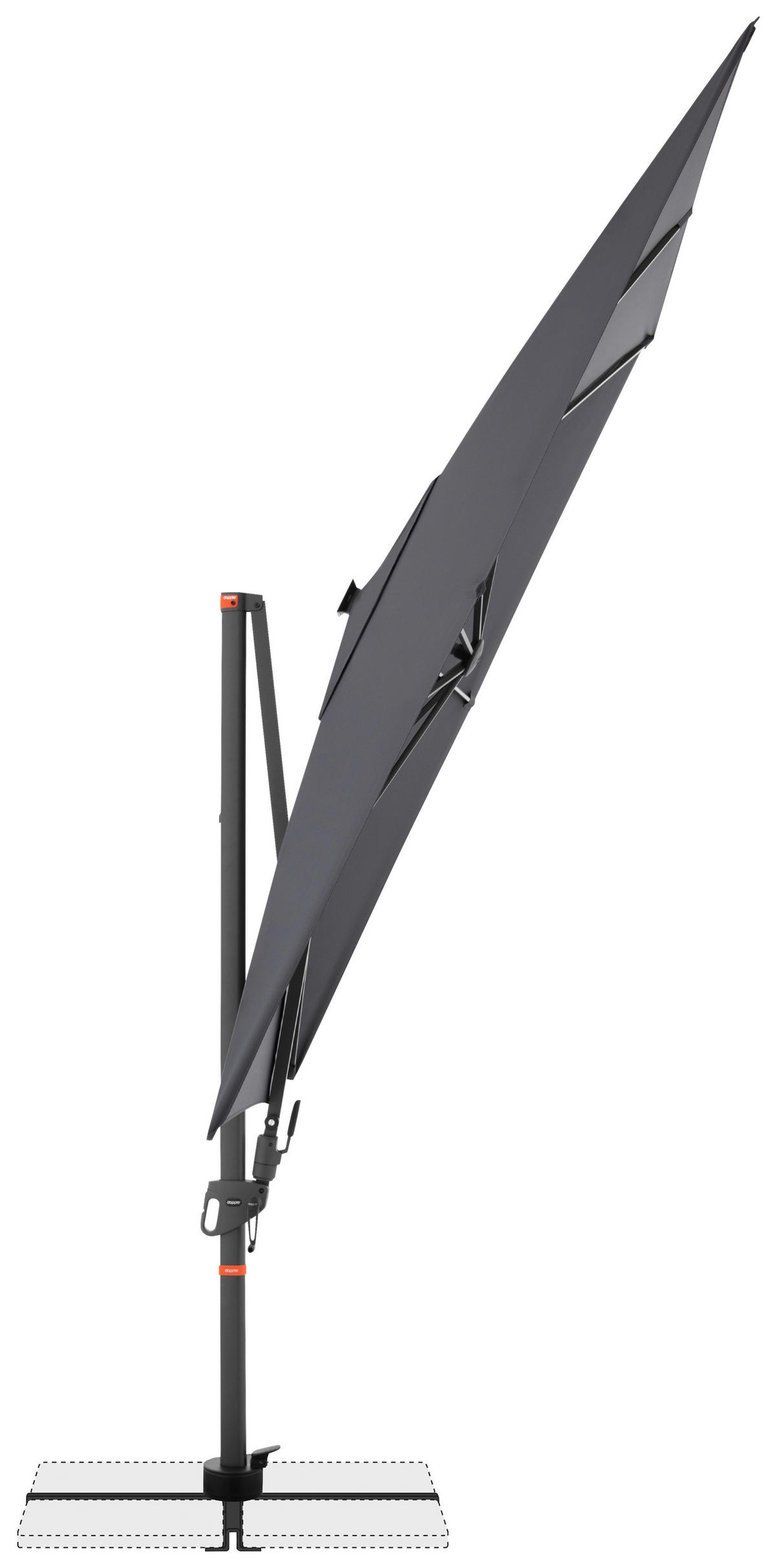 FÜGGŐ NAPERNYŐ  300/220 cm  - antracit, Basics, textil/fém (300/220cm) - KNIRPS