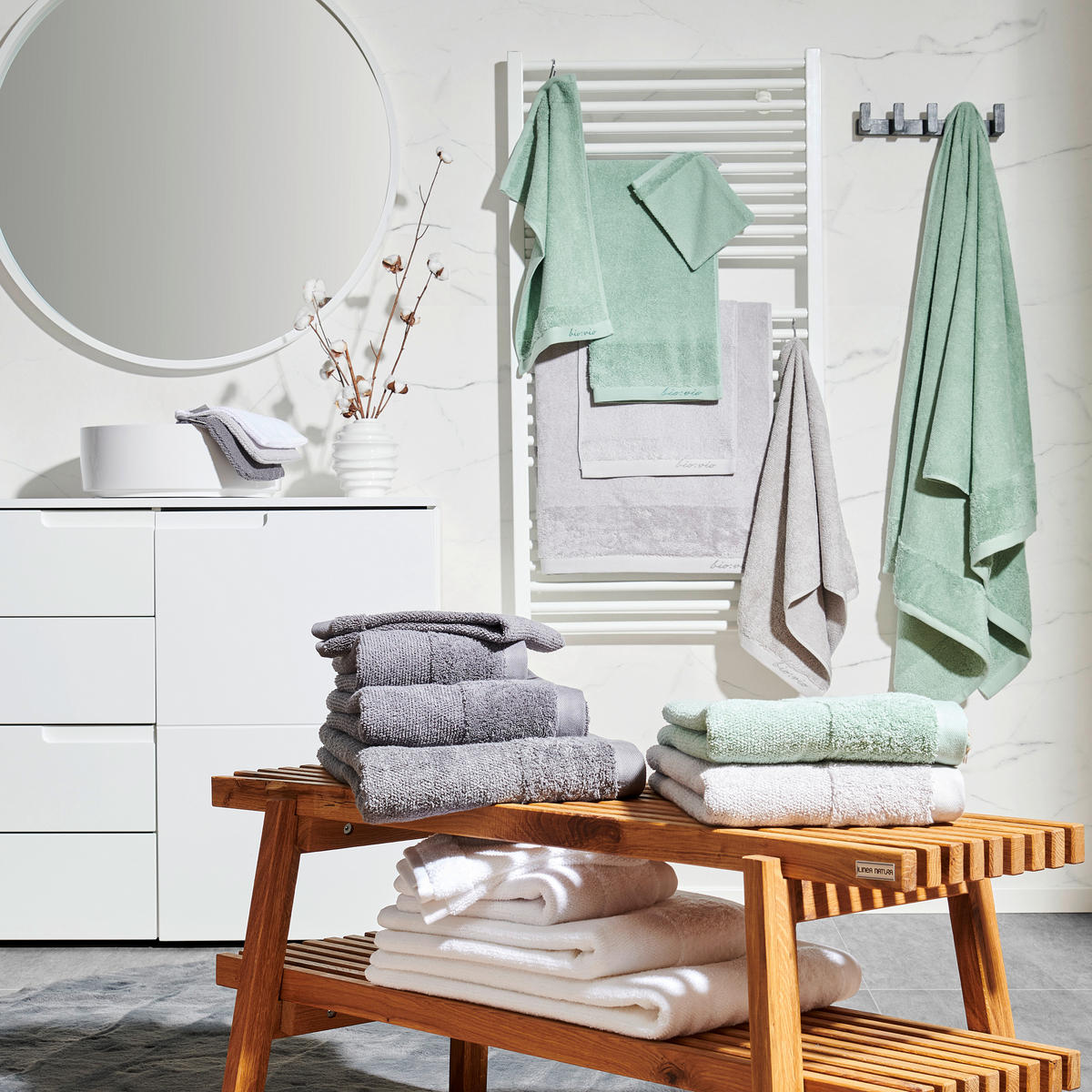 KÉZTÖRLŐ 50/100 cm fehér  - fehér, Natur, textil (50/100cm) - Bio:Vio