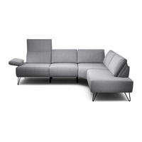 ECKSOFA in Chenille Anthrazit  248-263/193 cm  - Anthrazit/Schwarz, Design, Textil/Metall (248-263/193cm) - SENSOO