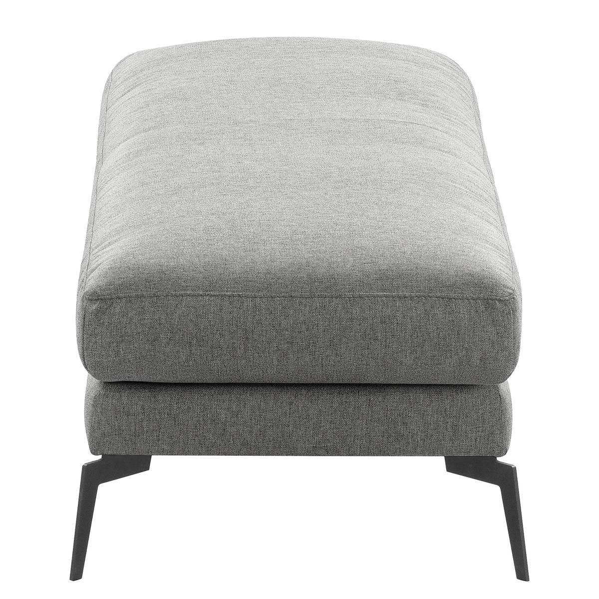 HOCKER BERLIN Webstoff Grau  - Schwarz/Grau, Design, Textil/Metall (163/46/62cm) - Livetastic