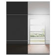 SCHWEBETÜRENSCHRANK 181/223/68 cm 2-türig Schwarz  - Chromfarben/Schwarz, KONVENTIONELL, Glas/Holzwerkstoff (181/223/68cm) - Novel
