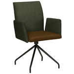 ARMLEHNSTUHL  , Typenauswahl, Sitzfläche 360° drehbar  , Webstoff, Mikrofaser  ,  - Schwarz/Olivgrün, Design, Textil/Metall (60/91/60cm) - Moderano