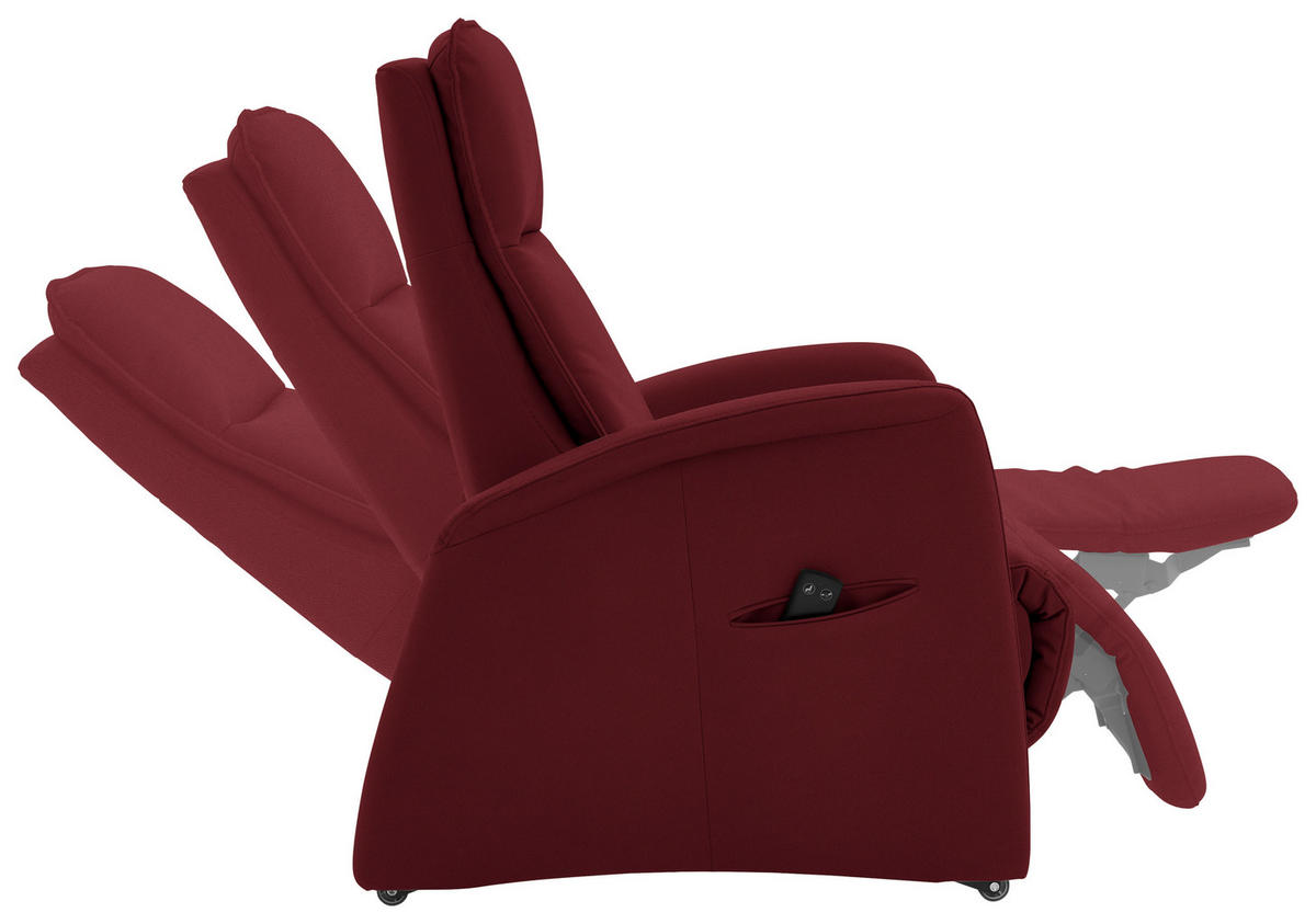 FERNSEHSESSEL in Rot  - Rot/Schwarz, Design, Leder/Kunststoff (79/114/87-176cm) - Valdera