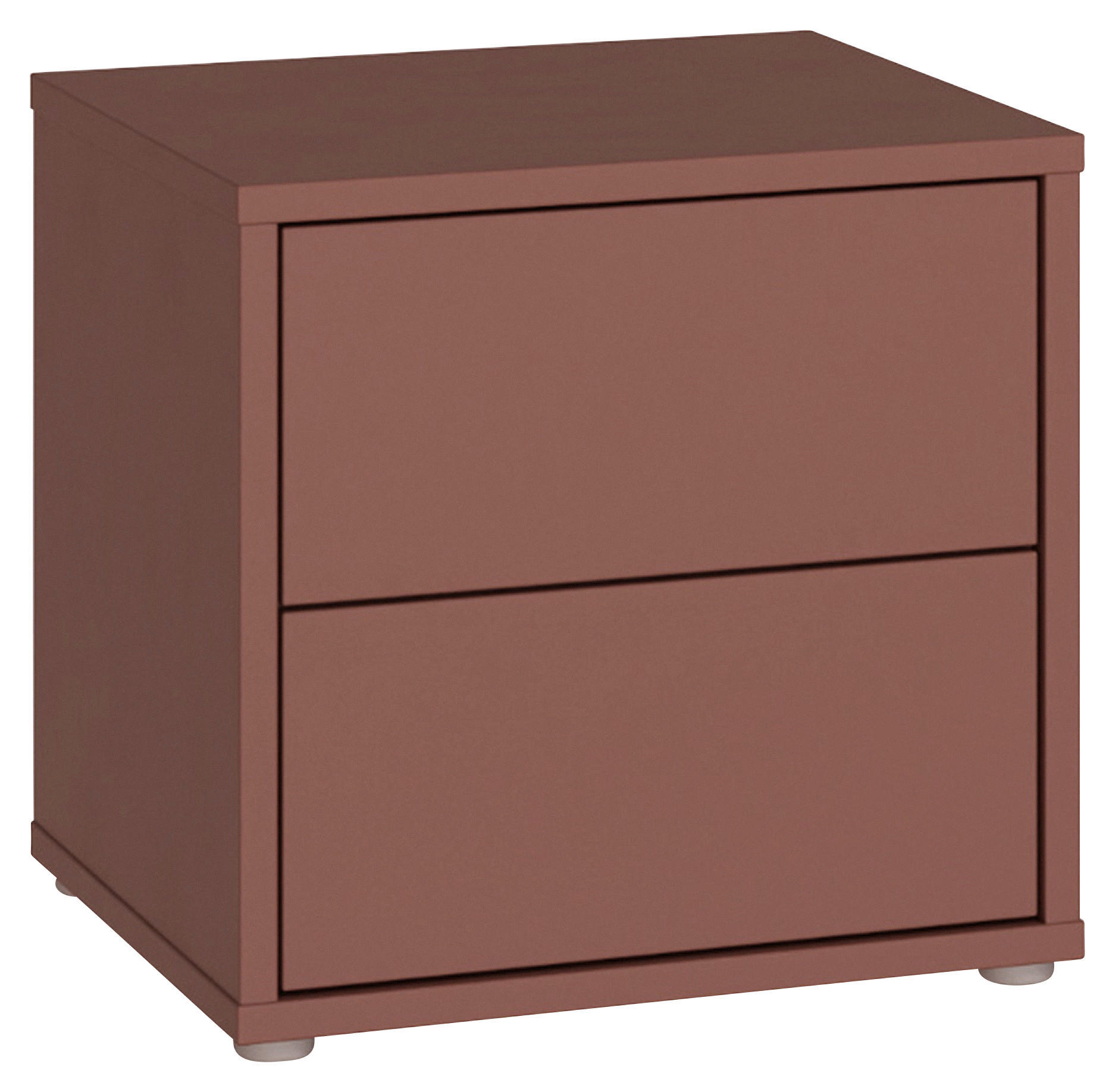NACHTSCHRANK 50/48/42 cm  - Silberfarben/Terracotta, Trend, Holzwerkstoff/Kunststoff (50/48/42cm) - Carryhome
