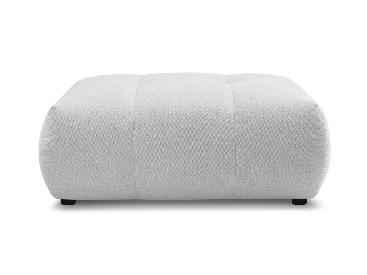 HOCKER FUJI  Leinenoptik Hellgrau  - Hellgrau/Schwarz, MODERN, Kunststoff/Textil (112/44/80cm)