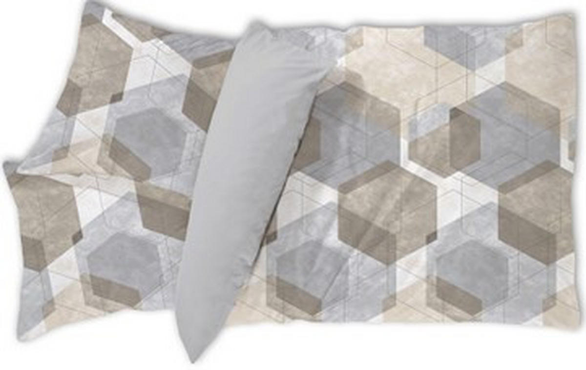 LENJERIE DE PAT CU DOUĂ FEțE 220/200 cm  - gri, textil (220/200cm) - Novel
