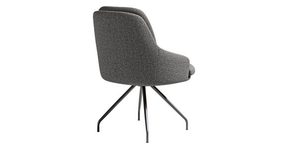 ARMLEHNSTUHL  Beinauswahl, Sitzfläche 360° drehbar, Stoff-/Lederauswahl Flachgewebe  Anthrazit  - Anthrazit/Schwarz, Design, Textil/Metall (60/86/66cm) - Dieter Knoll
