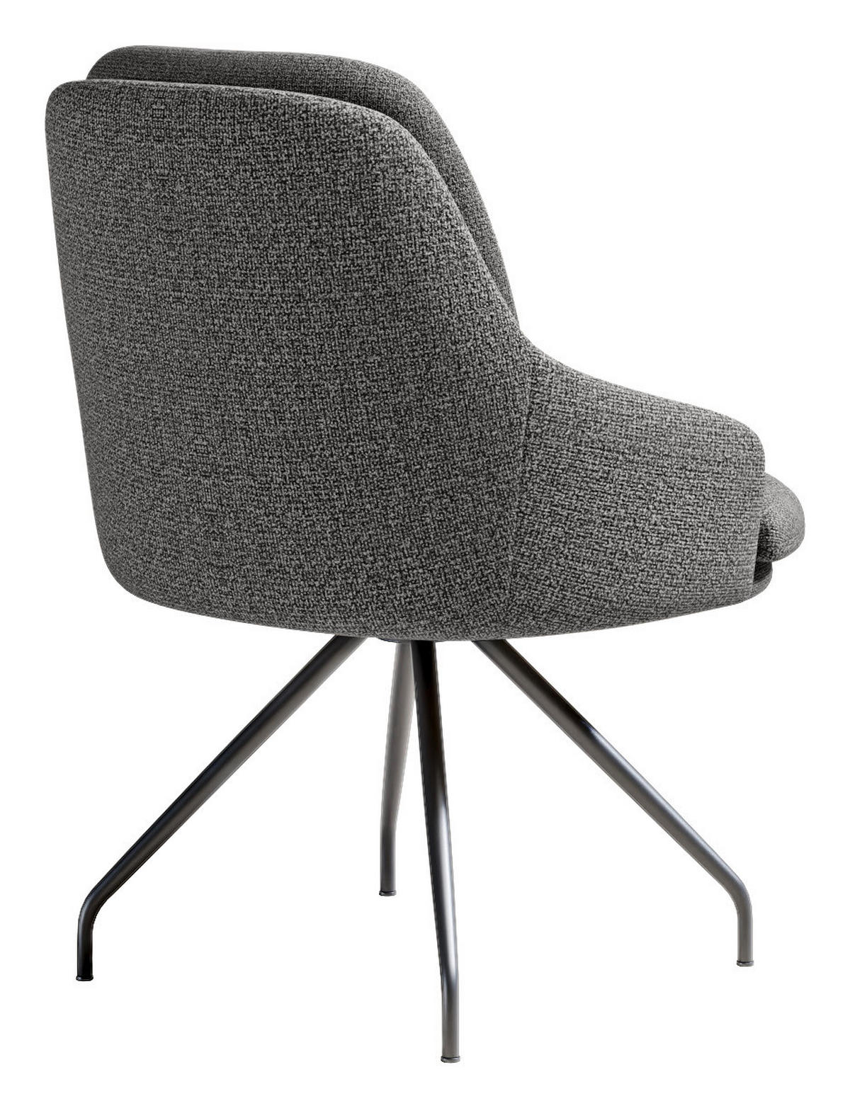 ARMLEHNSTUHL  Beinauswahl, Sitzfläche 360° drehbar, Stoff-/Lederauswahl Flachgewebe  Anthrazit  - Anthrazit/Schwarz, Design, Textil/Metall (60/86/66cm) - Dieter Knoll