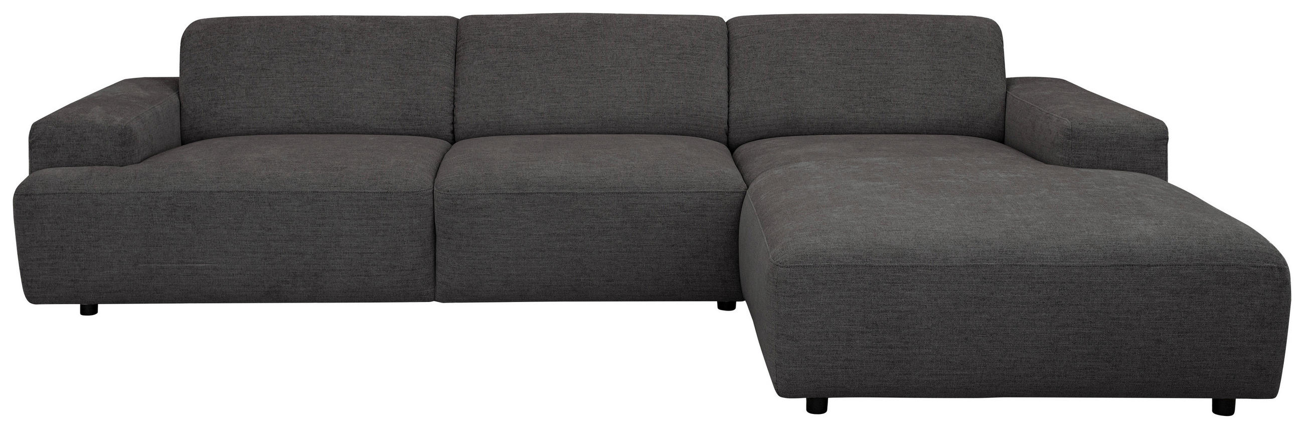 ECKSOFA 294/184 cm  in Flachgewebe Anthrazit Rücken echt  294/184 cm  - Anthrazit/Schwarz, KONVENTIONELL, Kunststoff/Textil (294/184cm) - Hom`in