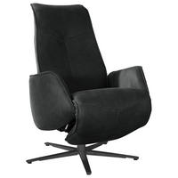 RELAXSESSEL Echtleder Relaxfunktion, Kopfteilverstellung, Fußteilverstellung    - Dunkelgrau/Anthrazit, Design, Leder/Metall (71/114/84cm) - Johann Jakob