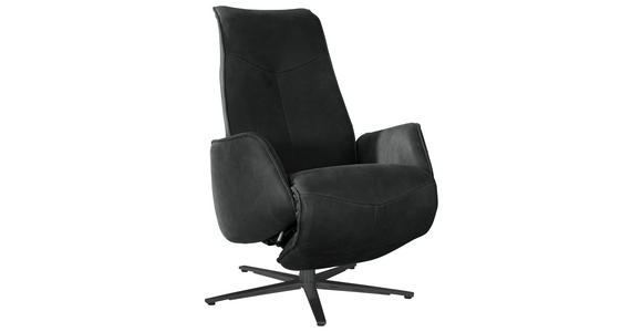 RELAXSESSEL in Leder Dunkelgrau - Dunkelgrau/Anthrazit, Design, Leder/Metall (71/114/84cm) - Johann Jakob