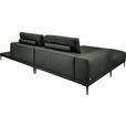 ECKSOFA  in Echtleder Anthrazit  201/304 cm  - Anthrazit/Schwarz, Design, Leder/Metall (201/304cm) - Belluti