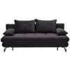 SCHLAFSOFA Samt Schwarz  - Schwarz, Design, Textil/Metall (205/79-96/85cm) - Novel