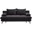 SCHLAFSOFA in Samt Schwarz  - Schwarz, Design, Textil/Metall (205/79-96/85cm) - Novel