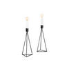 KERZENHALTER-SET - Schwarz, Basics, Metall (9,5/24,2cm) - Echtwerk