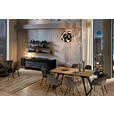 ESSTISCH Wildeiche massiv rechteckig Schwarz, Eichefarben  - Eichefarben/Schwarz, Design, Holz/Metall (140/90/76cm) - Voleo