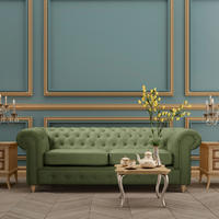 3-SITZER-SOFA Mikrofaser Dunkelgrün  - Dunkelgrün/Braun, Design, Holz/Textil (218/75/91cm) - P & B