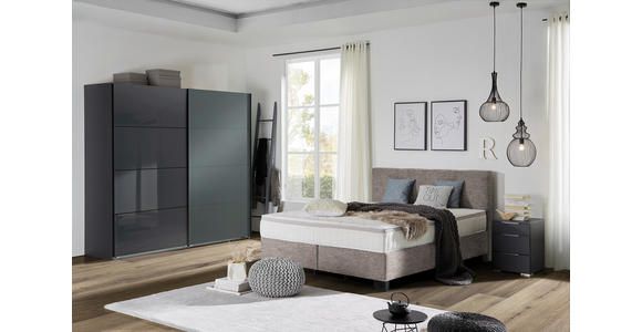 BOXSPRINGBETT 200/200 cm  in Braun  - Schwarz/Braun, Design, Kunststoff/Textil (200/200cm) - Hom`in