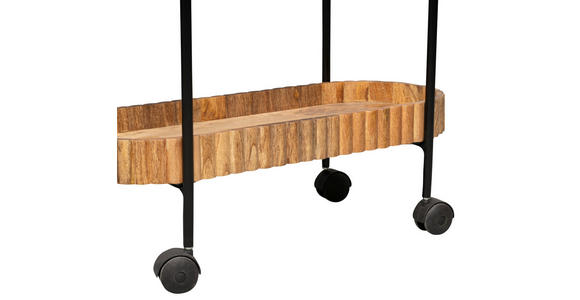 SERVIERWAGEN Mangoholz Braun  - Schwarz/Braun, Design, Glas/Holz (70/30/86cm) - Landscape