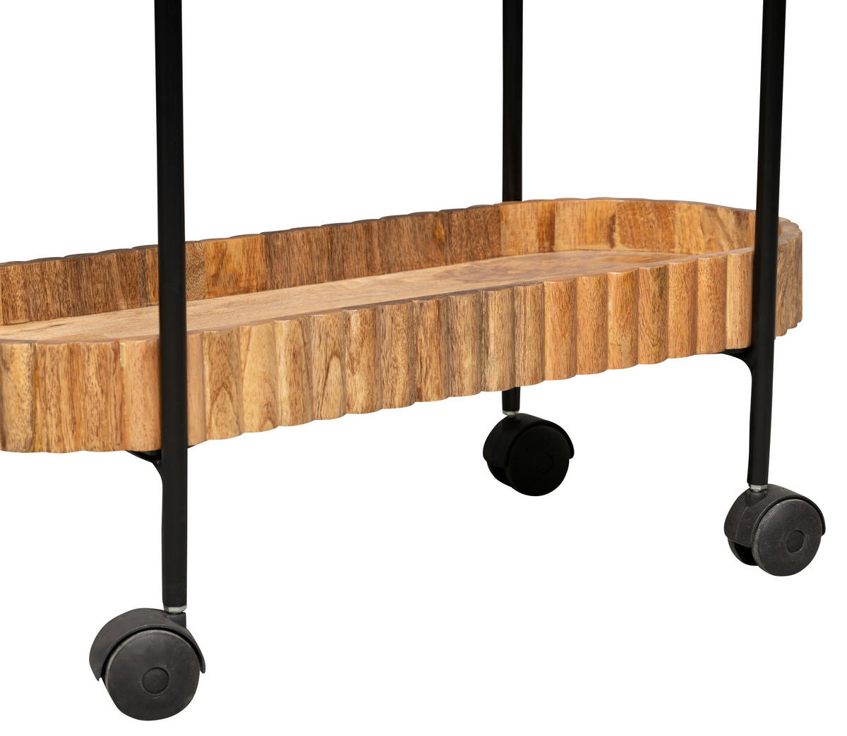 SERVIERWAGEN Mangoholz Braun  - Schwarz/Braun, Design, Glas/Holz (70/30/86cm) - Landscape