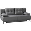 SCHLAFSOFA Flachgewebe Grau  - Hellgrau/Schwarz, MODERN, Textil/Metall (197/88/89cm) - Novel