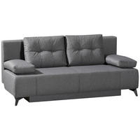SCHLAFSOFA Flachgewebe Grau  - Hellgrau/Schwarz, MODERN, Textil/Metall (197/88/89cm) - Novel