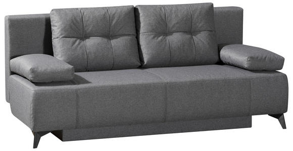 SCHLAFSOFA Flachgewebe Grau  - Hellgrau/Schwarz, MODERN, Textil/Metall (197/88/89cm) - Novel