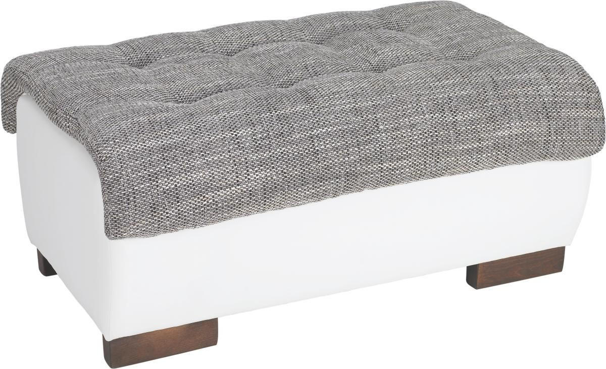 Hocker in Textil Grau, Weiß