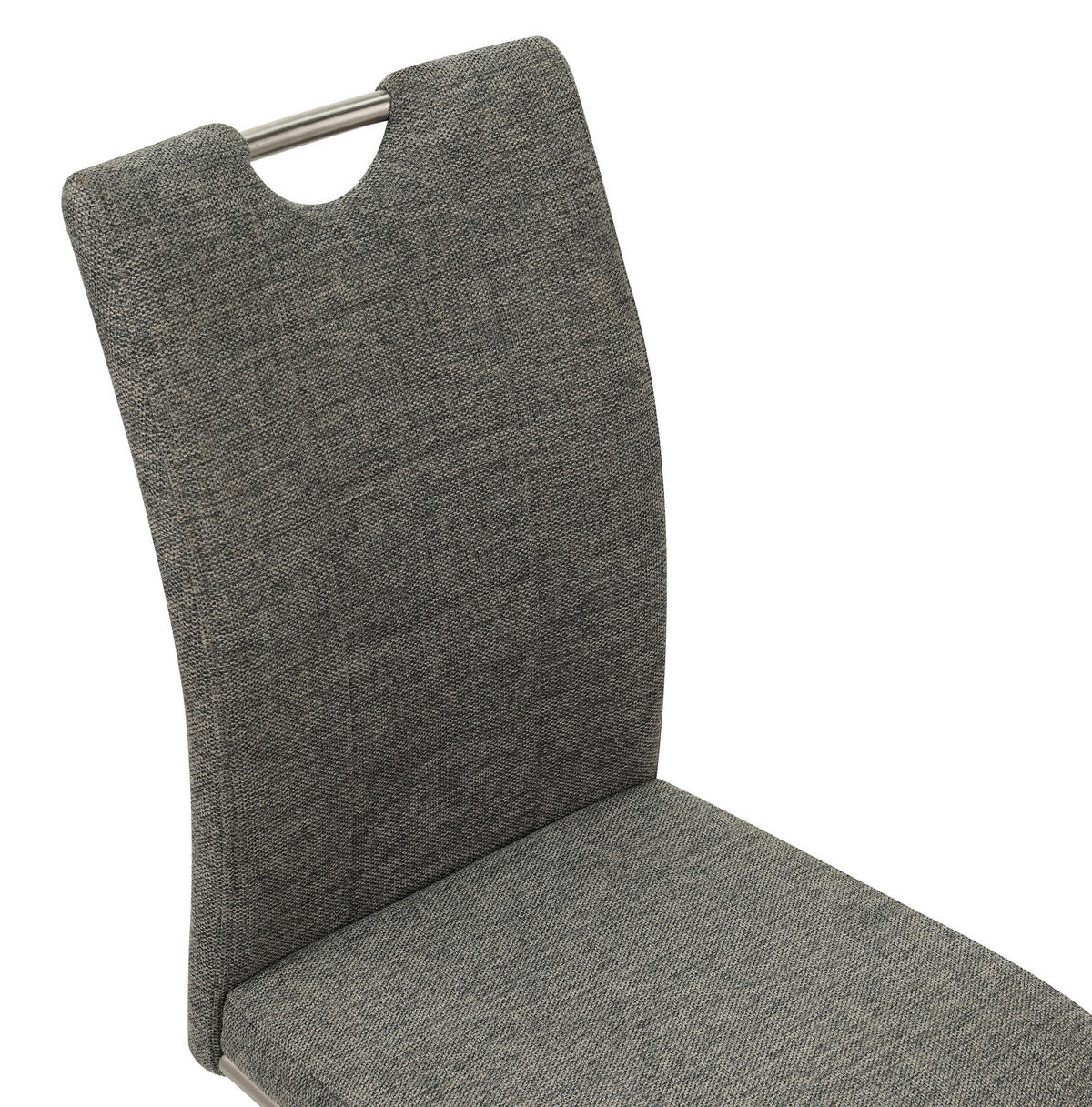 NIHAJNI STOL, kovina, tekstil siva, barve nerjavečega jekla  - barve nerjavečega jekla/siva, Design, kovina/tekstil (44/98,5/57,5cm) - Xora
