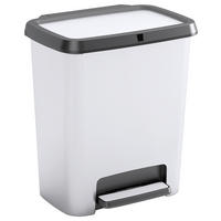 ABFALLEIMER 25 L  - Silberfarben/Schwarz, KONVENTIONELL, Kunststoff (28/43/38cm) - Curver