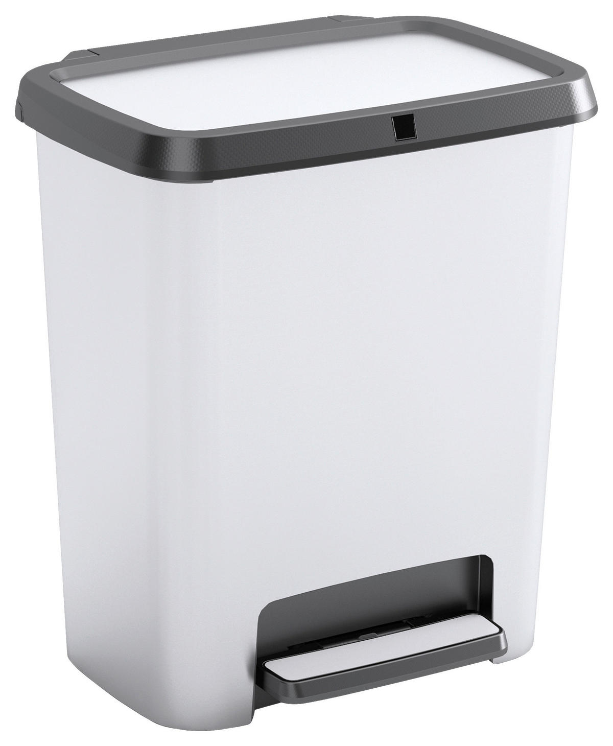 ABFALLEIMER 25 L  - Silberfarben/Schwarz, KONVENTIONELL, Kunststoff (28/43/38cm) - Curver