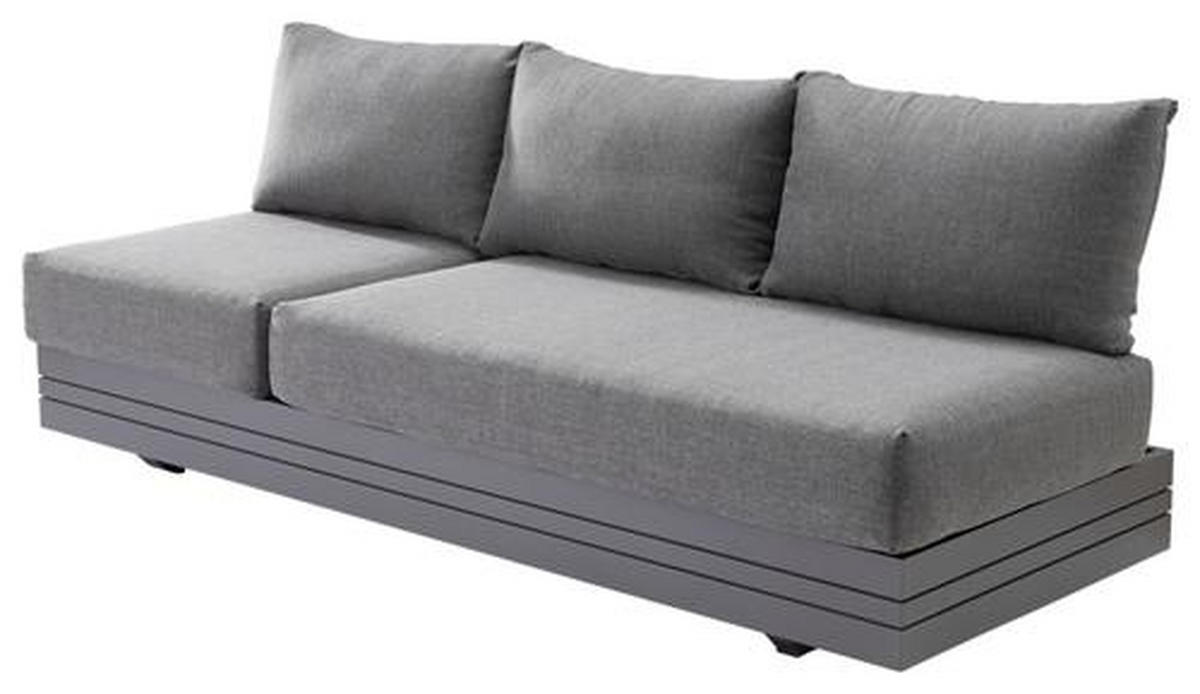 LOUNGESOFA  - Dunkelgrau/Graphitfarben, Design, Textil/Metall (198/40/74/81cm) - Zebra 