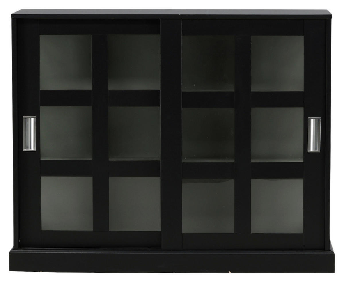 SIDEBOARD  in 120/95/40 cm  - Schwarz, Design, Glas/Holzwerkstoff (120/95/40cm) - Livetastic