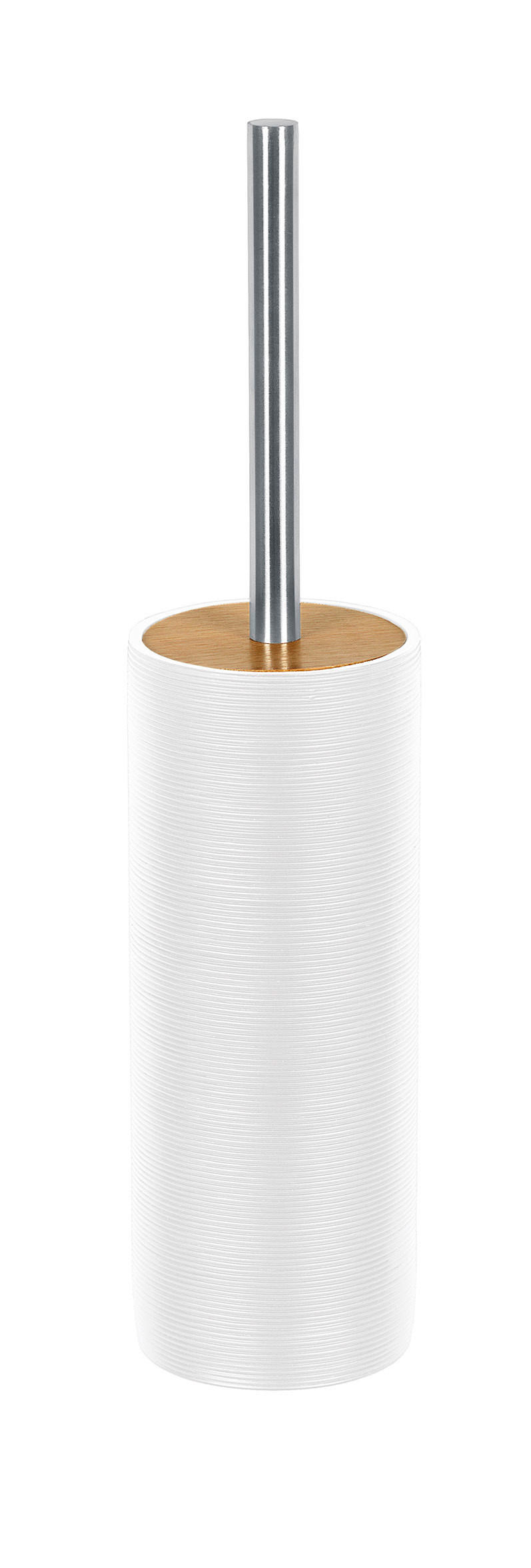 WC SADA - ŠTĚTKA A DRŽÁK - bílá/barvy stříbra, Basics, kov/dřevo (9/40cm) - Kleine Wolke