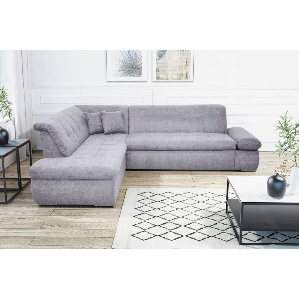 Thumbnail - Mid.you Ecksofa, Grau, Textil, Uni, 3-Sitzer, L-Form, 273x216 cm, Made in Europe, FSC Mix, Rücken echt, Wohnzimmer, Sofa...