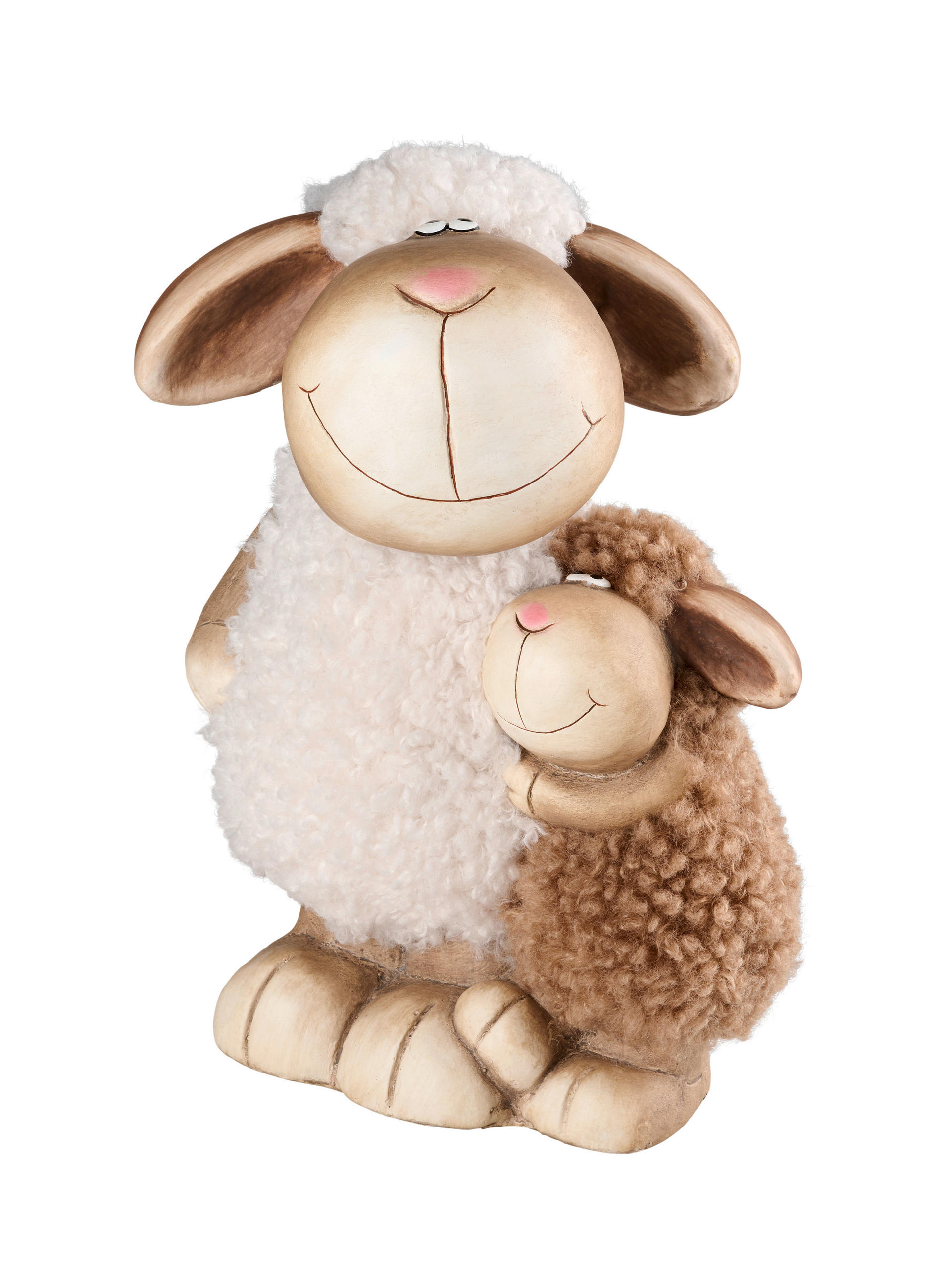 OVCA DEKORATIVNA - bijela/smeđa, Lifestyle, tekstil/keramika (10,5/15/8,5cm)