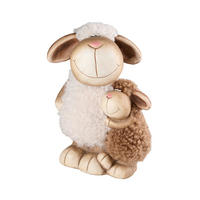 OVCA DEKORATIVNA - bijela/smeđa, Lifestyle, tekstil/keramika (10,5/15/8,5cm)