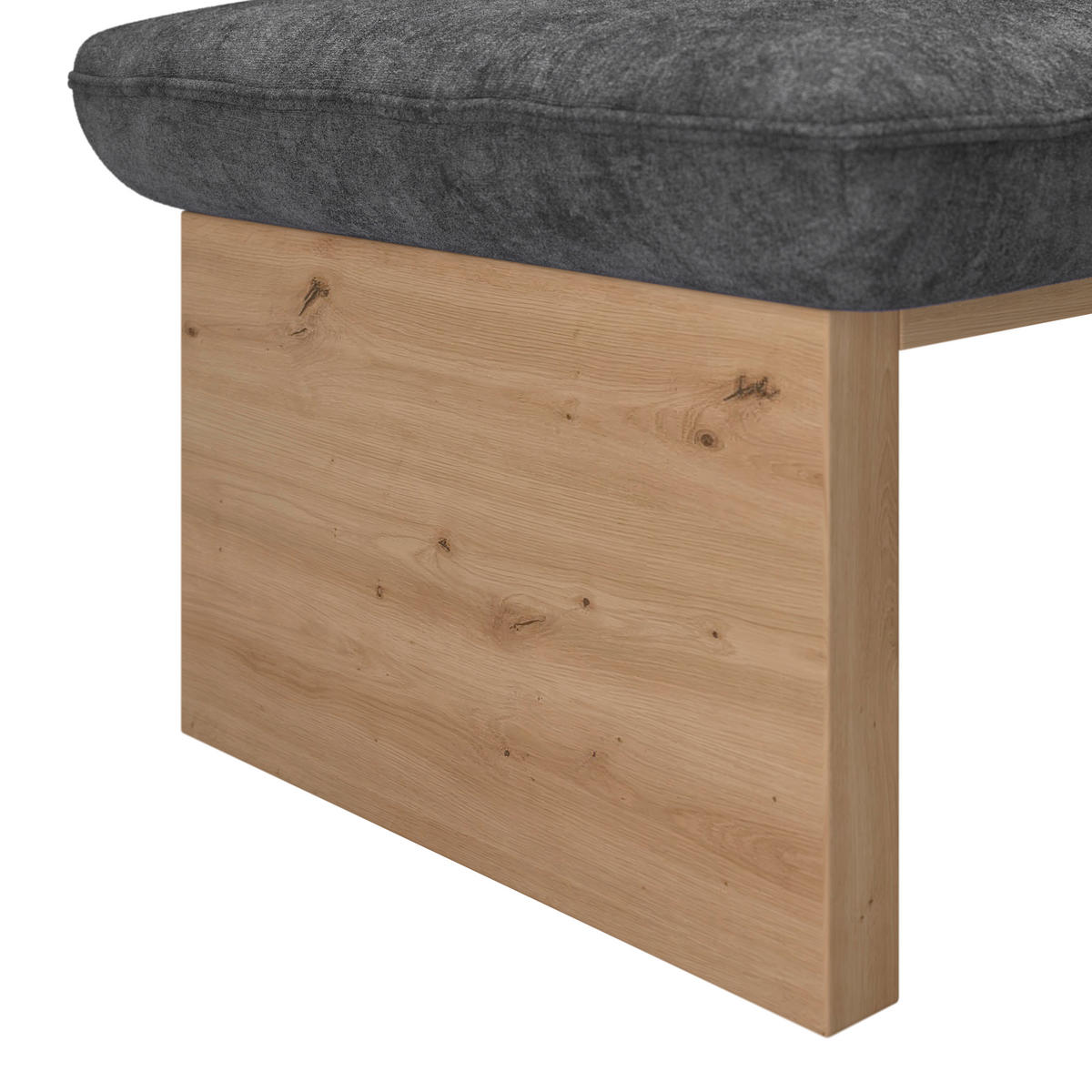 ECKBANK 192/170 cm Webstoff Schwarz Eiche Sperrholz   - Eichefarben/Schwarz, KONVENTIONELL, Holz/Textil (192/170cm) - James Wood