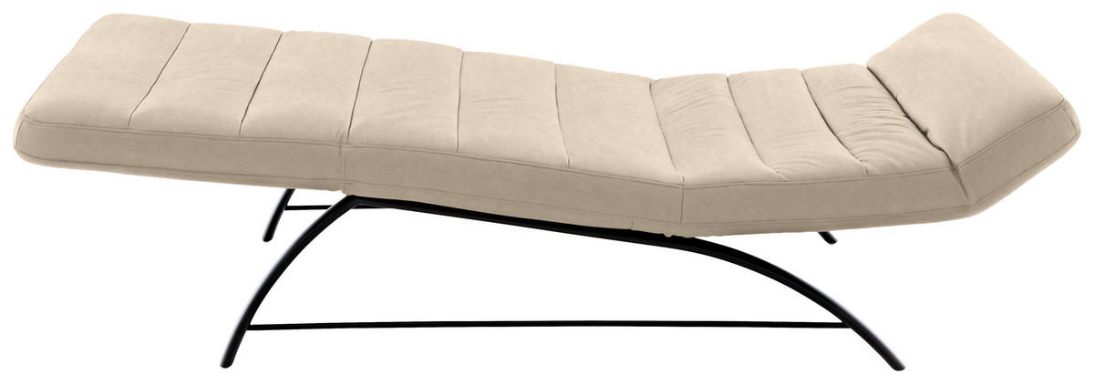 RELAXLIEGE in Mikrofaser Beige  - Beige/Schwarz, Design, Textil/Metall (95/91/170cm) - Chilliano