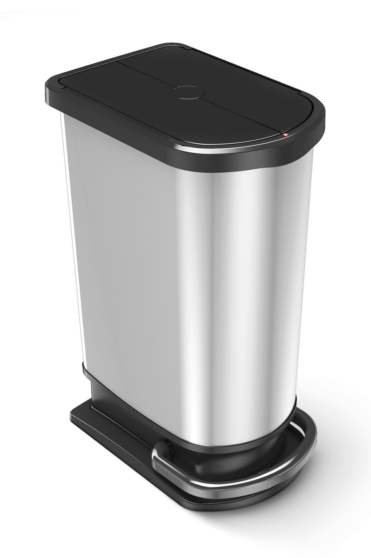 ABFALLEIMER PASO 50 L  - Silberfarben, Basics, Kunststoff (44/29/67cm) - Rotho