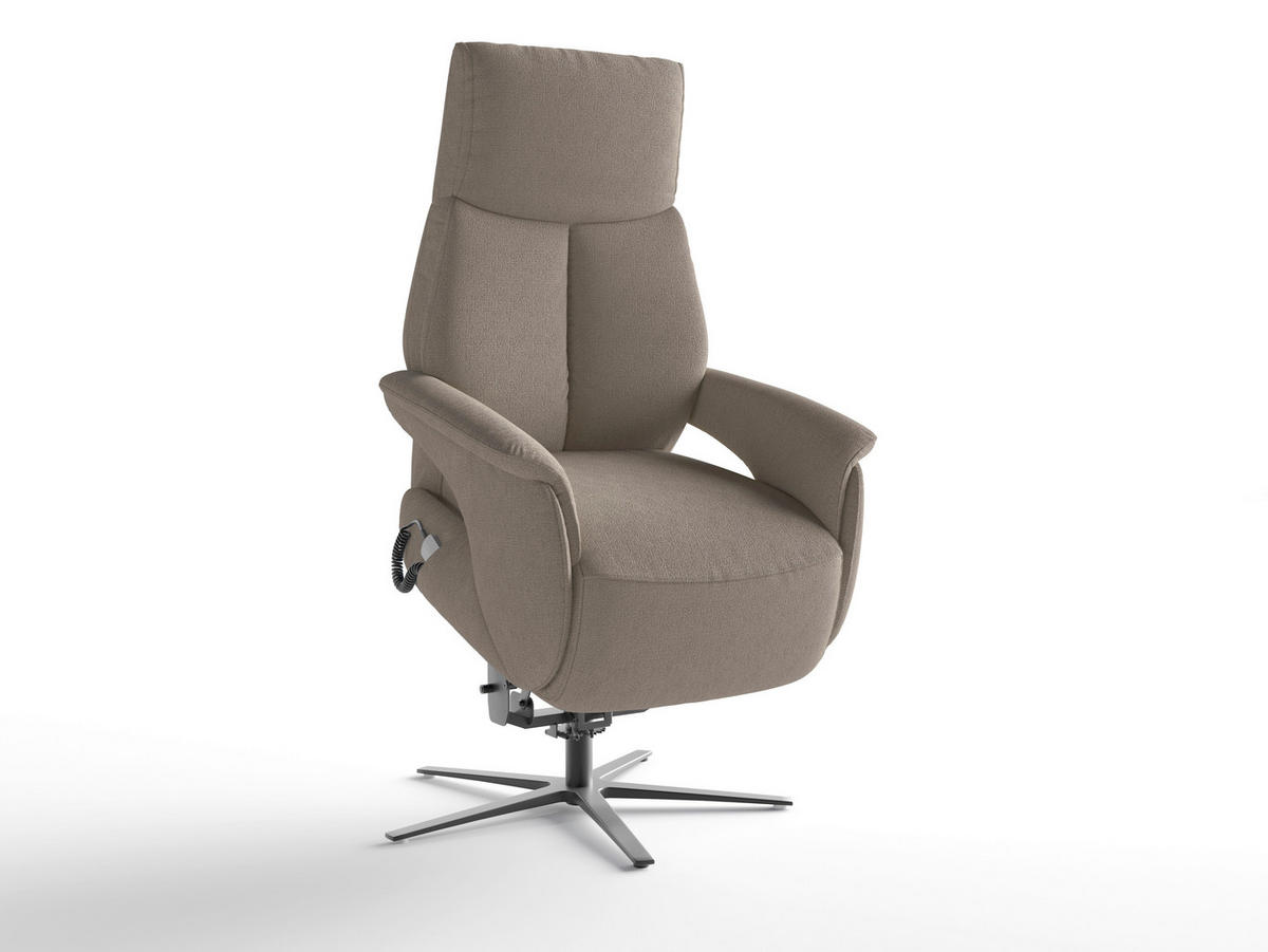RELAXSESSEL Textil Taupe  - Taupe/Schwarz, Basics, Textil/Metall (75/110/85cm) - Sit & More