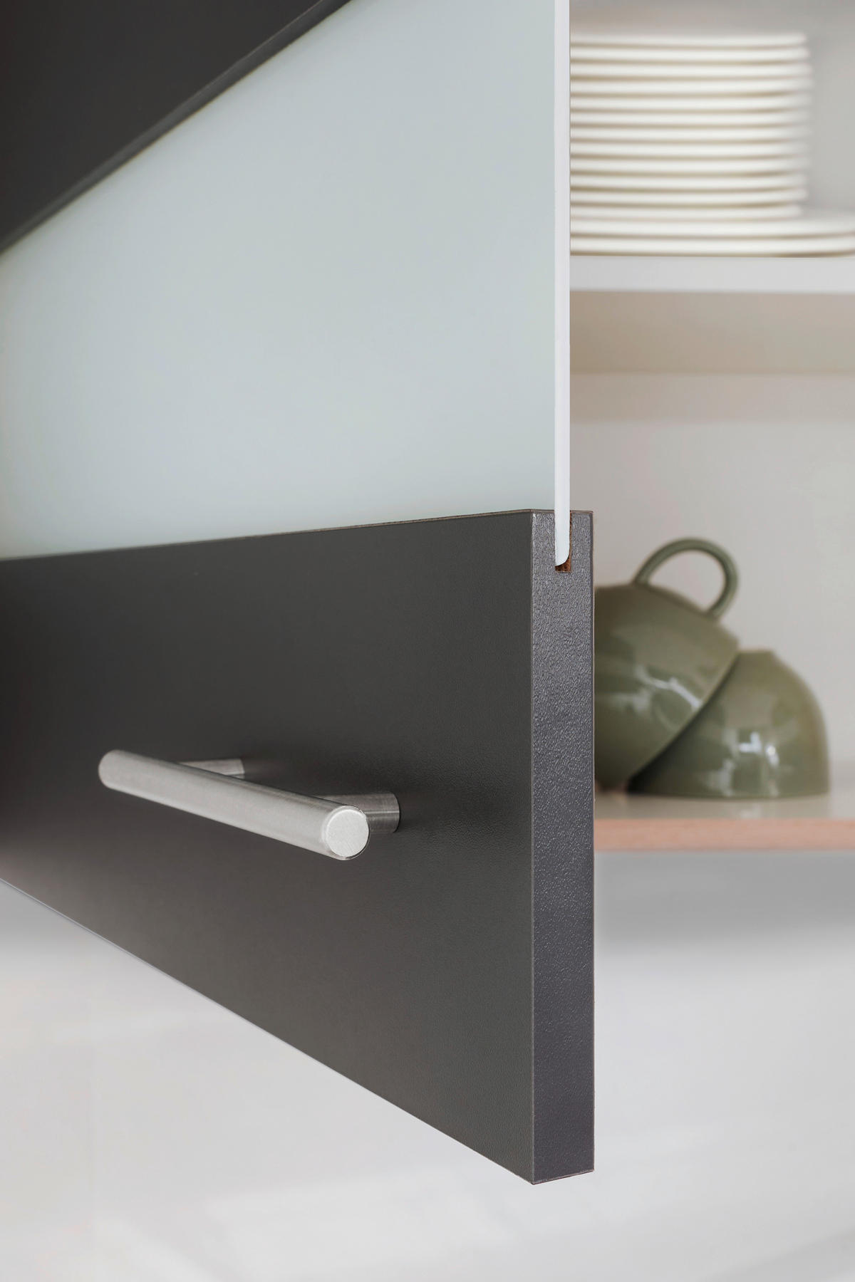 MINIKÜCHE 100 cm   in Grau, Eichefarben  - Eichefarben/Silberfarben, Basics, Glas/Holzwerkstoff (100cm) - Respekta