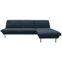ECKSOFA in Webstoff Dunkelblau  274/168 cm  - Schwarz/Dunkelblau, Design, Textil/Metall (274/168cm) - LOOKS by W.Joop